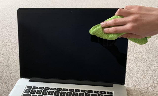 sprayed too much screen cleaner on mac
